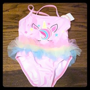 NEVER WORN Baby girl Unicorn swimsuit